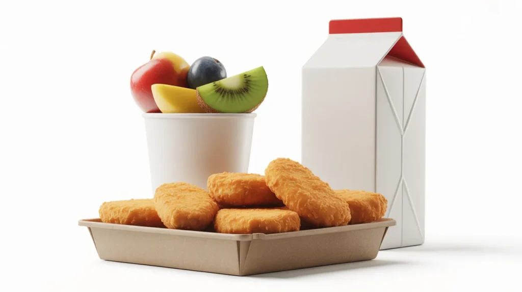 5 count nuggets fruit cup milk