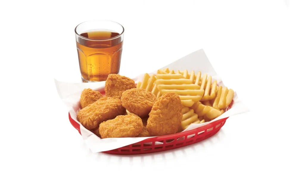 5 count nuggets waffle fries apple juice